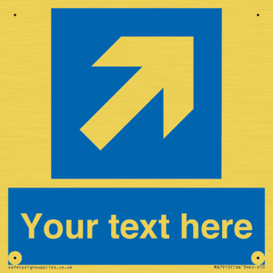 Custom Directional signage blue up right arrow 